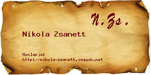 Nikola Zsanett névjegykártya